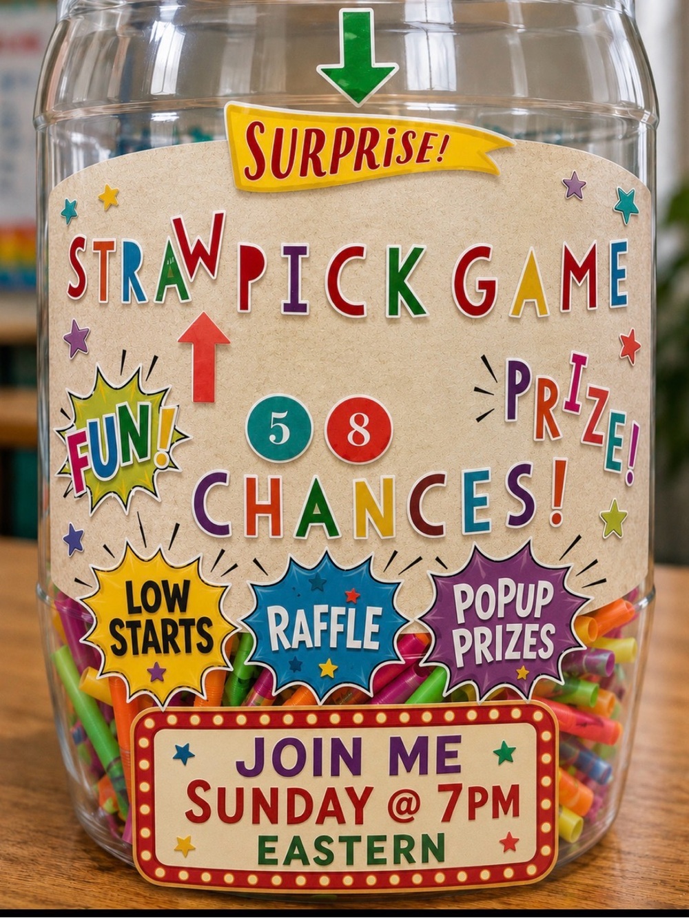 Straw Pick Game Invite for Everyone!